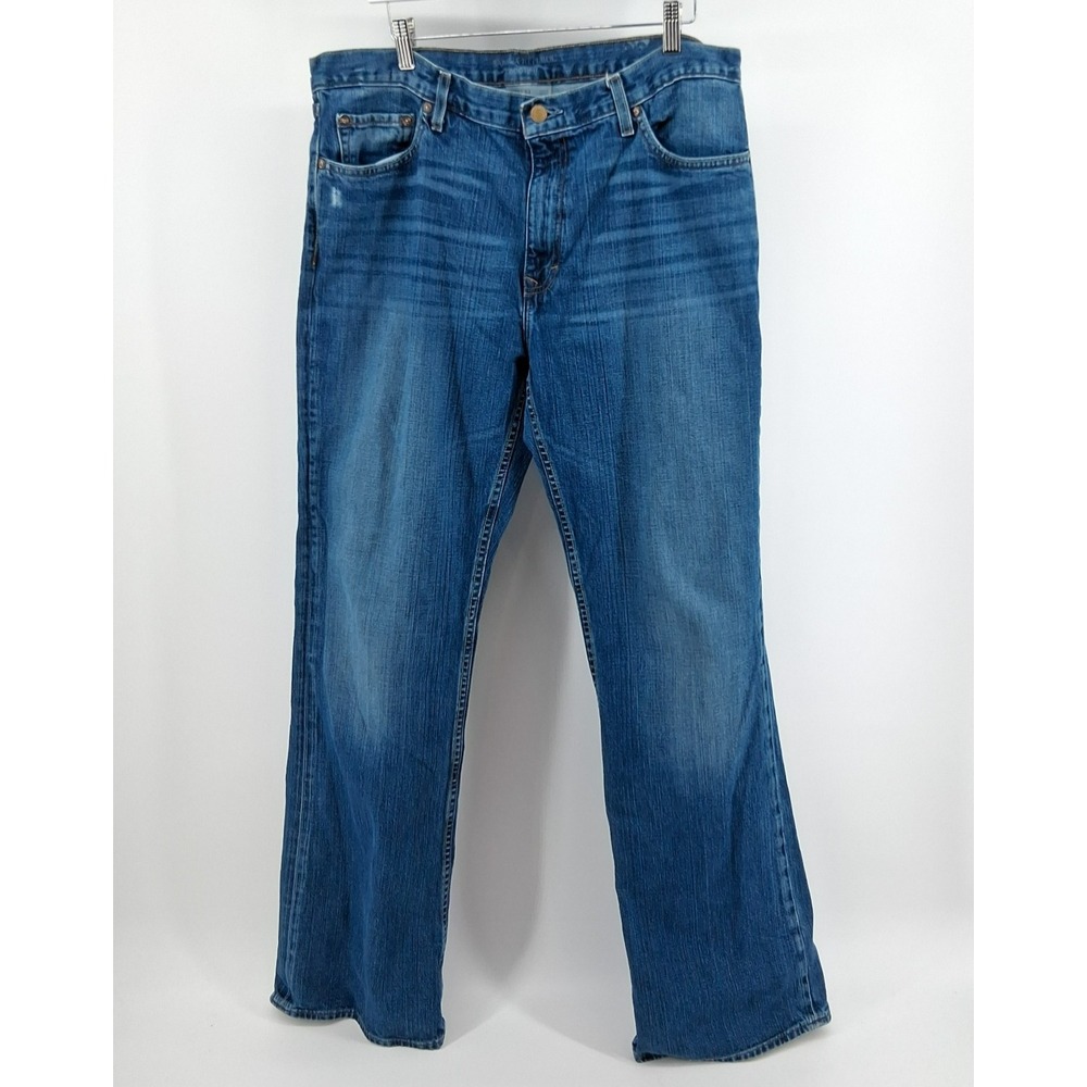 Banana Republic Dark Blue Jeans Mens 36x34 Mid Rise Wide Leg Dark‎ Wash Western